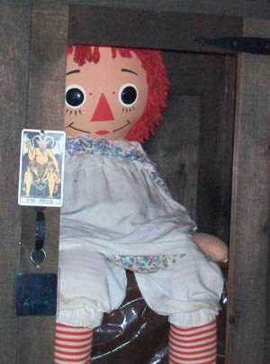 Annabelle, the possessed doll. Haunted 
